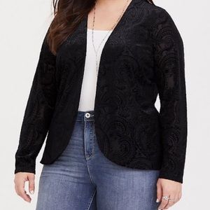 Torrid black burn out velvet blazer